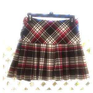 Plaid pleated mini skirt